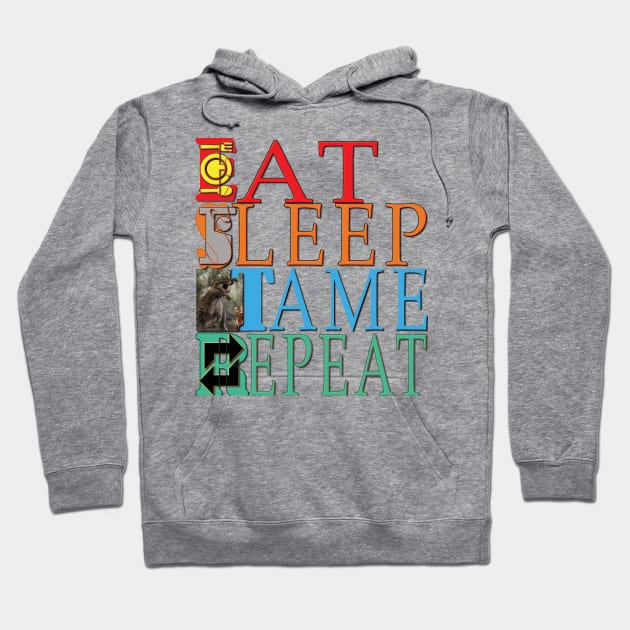 Eat Sleep Tame Repeat Hoodie by TeeText